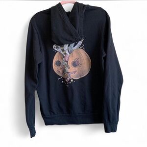 Black Hoodie with Spooky Pumpkin Design! Size Large!
